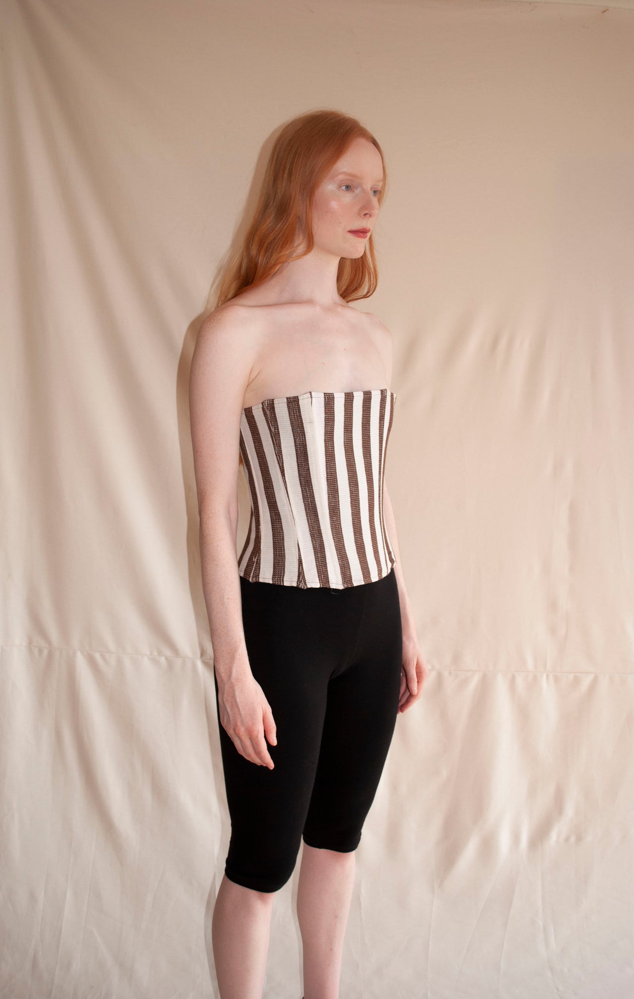 FLICKER CORSET TOP IN CEDAR STRIPE