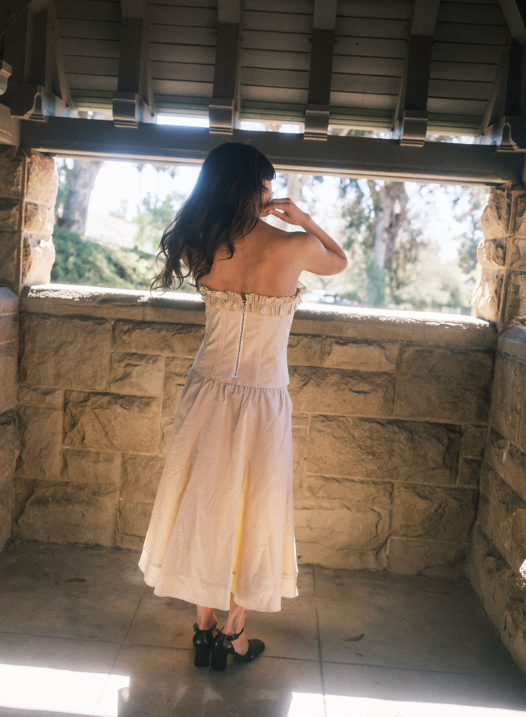 FIELD SKIRT IN BLUSH DOT