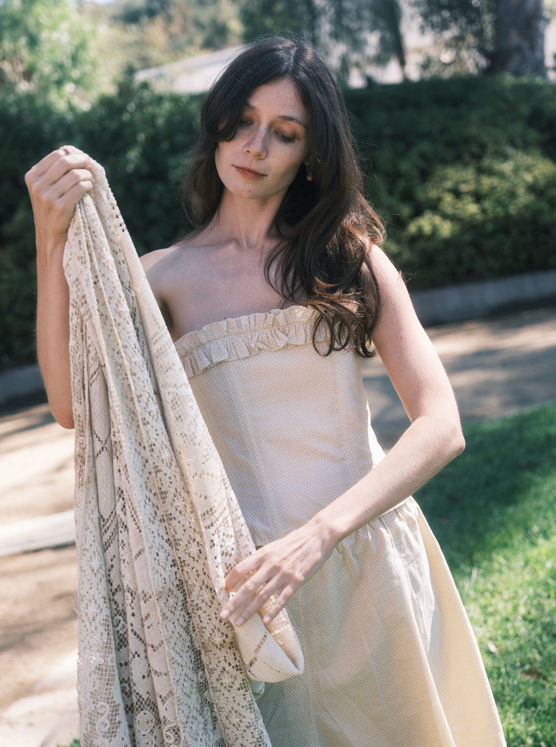 FIELD TOP IN BLUSH DOT