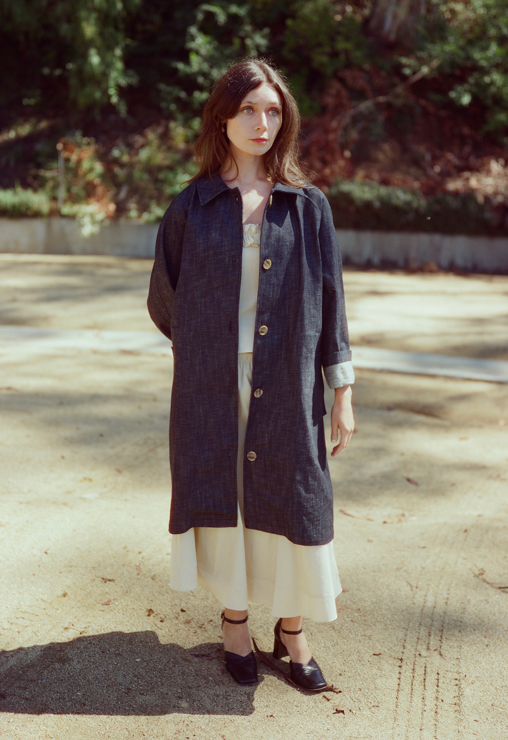 CASTLE COAT IN DENIM BLUE